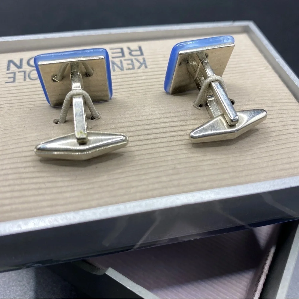 Kenneth Cole Reaction Blue & Silver Cuff Links